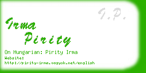 irma pirity business card